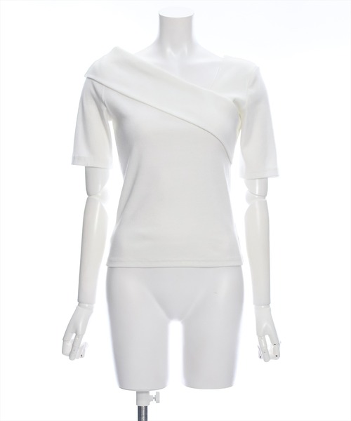 clear（クリア）の「5分袖クロスリブカットソートップス［着回し抜群 オフィスカジュアル］≪再入荷≫（Tシャツ/カットソー・レディース・サーモンピンク/オフホワイト/ブラック・F）」の19枚目の写真