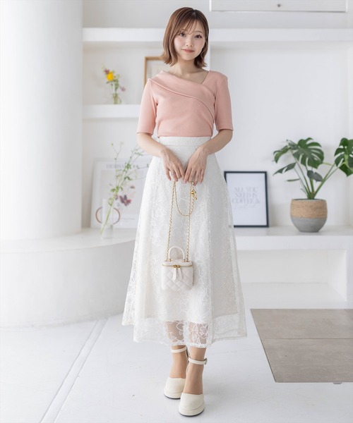 clear（クリア）の「5分袖クロスリブカットソートップス［着回し抜群 オフィスカジュアル］≪再入荷≫（Tシャツ/カットソー・レディース・サーモンピンク/オフホワイト/ブラック・F）」の13枚目の写真