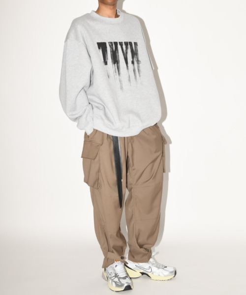 SUPERTHANKS(スーパーサンクス)の「フロントプリント オーバーサイズ クルーネック スゥエット"TYVM" sweat crew neck(ユニセックス)(スウェット・メンズ・オリーブ/ブラック/アッシュグレー・L/M/S)」の21枚目の写真