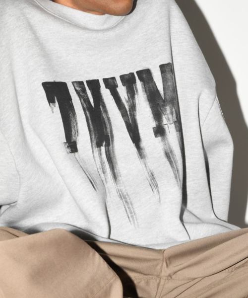 SUPERTHANKS(スーパーサンクス)の「フロントプリント オーバーサイズ クルーネック スゥエット"TYVM" sweat crew neck(ユニセックス)(スウェット・メンズ・オリーブ/ブラック/アッシュグレー・L/M/S)」の14枚目の写真