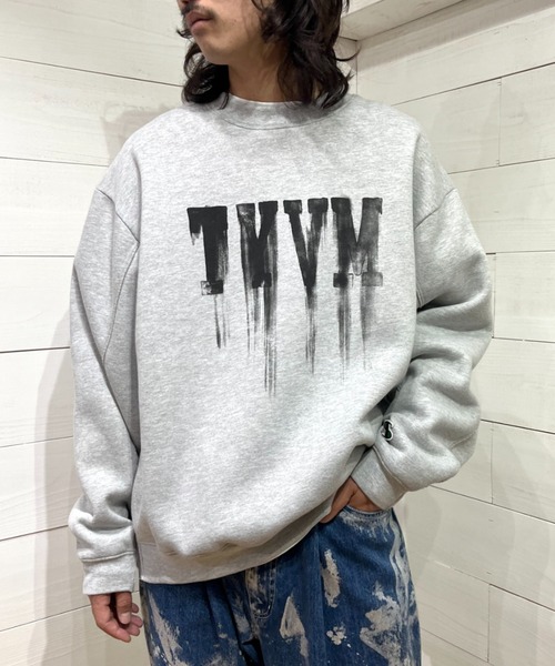 SUPERTHANKS(スーパーサンクス)の「フロントプリント オーバーサイズ クルーネック スゥエット"TYVM" sweat crew neck(ユニセックス)(スウェット・メンズ・オリーブ/ブラック/アッシュグレー・L/M/S)」の13枚目の写真