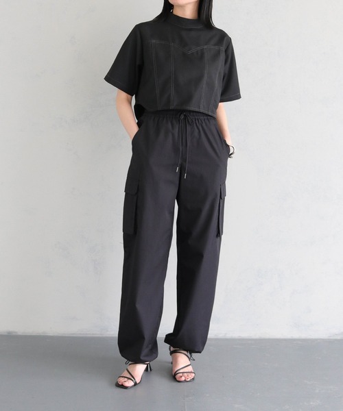 &g'aime(アンジェム)の「【&g’aime】ビスチェステッチショートブラウス(シャツ/ブラウス・レディース・ブラック/チャコールグレー・FREE)」の11枚目の写真