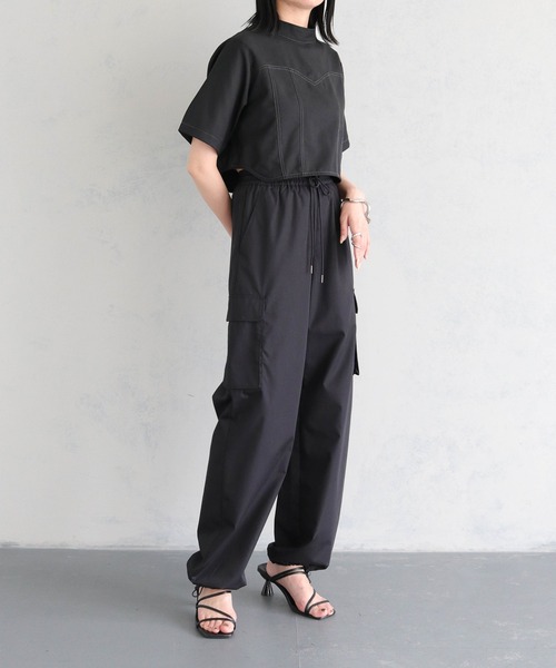 &g'aime(アンジェム)の「【&g’aime】ビスチェステッチショートブラウス(シャツ/ブラウス・レディース・ブラック/チャコールグレー・FREE)」の12枚目の写真