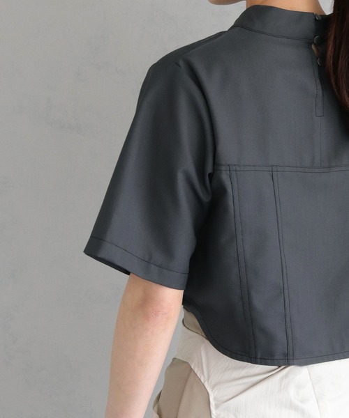&g'aime(アンジェム)の「【&g’aime】ビスチェステッチショートブラウス(シャツ/ブラウス・レディース・ブラック/チャコールグレー・FREE)」の20枚目の写真