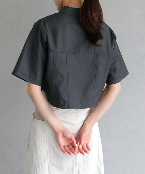 &g'aime(アンジェム)の「【&g’aime】ビスチェステッチショートブラウス(シャツ/ブラウス・レディース・ブラック/チャコールグレー・FREE)」の19枚目の写真