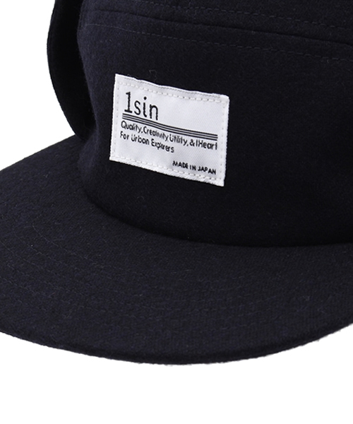1sin（イッシン）の「1sin(イッシン) EAR FLAPS CAMP キャップ