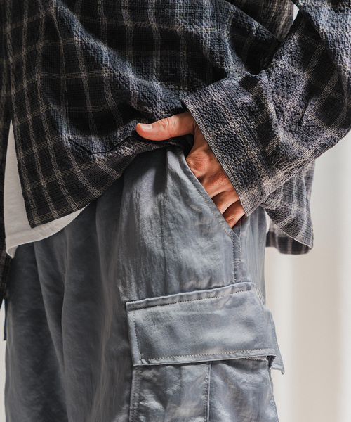 EDIFICE（エディフィス）の「サテン カーゴショーツ（カーゴパンツ・メンズ・サックスブルー/ブラック・LARGE/MEDIUM）」の10枚目の写真