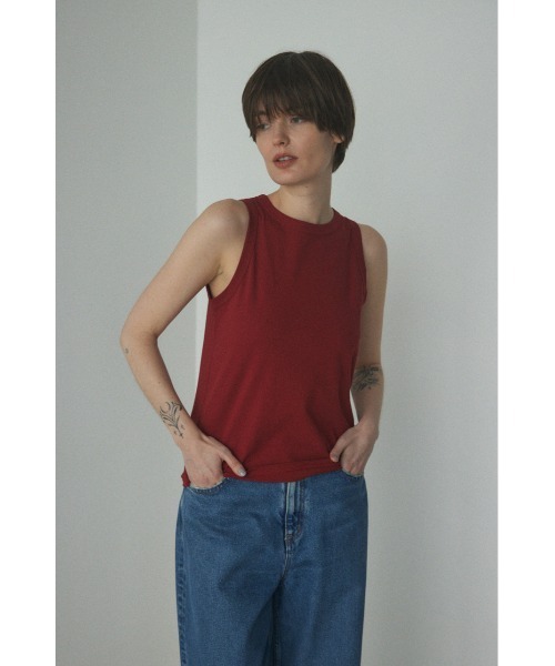 BLACK BY MOUSSY（ブラックバイマウジー）の「american sleeve cut tops(アメリカンスリーブカットトップス)（Tシャツ/カットソー・レディース・レッド系/ブラック/オフホワイト・FREE）」の3枚目の写真