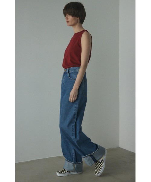 BLACK BY MOUSSY（ブラックバイマウジー）の「american sleeve cut tops(アメリカンスリーブカットトップス)（Tシャツ/カットソー・レディース・レッド系/ブラック/オフホワイト・FREE）」の9枚目の写真
