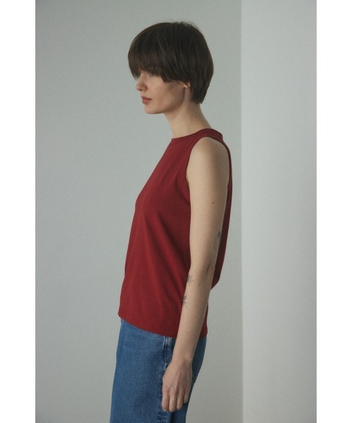 BLACK BY MOUSSY（ブラックバイマウジー）の「american sleeve cut tops(アメリカンスリーブカットトップス)（Tシャツ/カットソー・レディース・レッド系/ブラック/オフホワイト・FREE）」の10枚目の写真