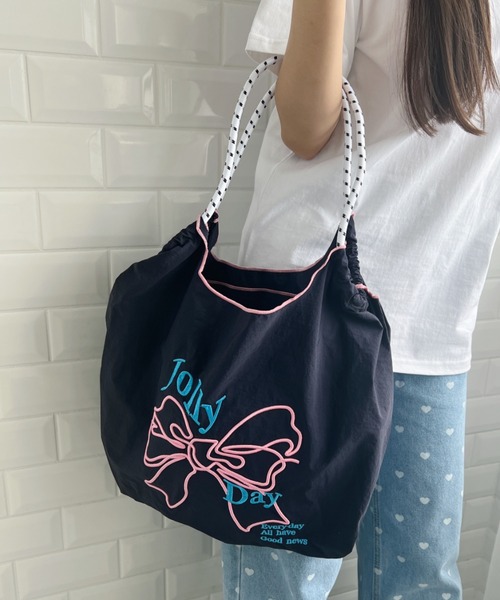 セール】リボン刺繍トートバッグ（トートバッグ）｜SOLLON