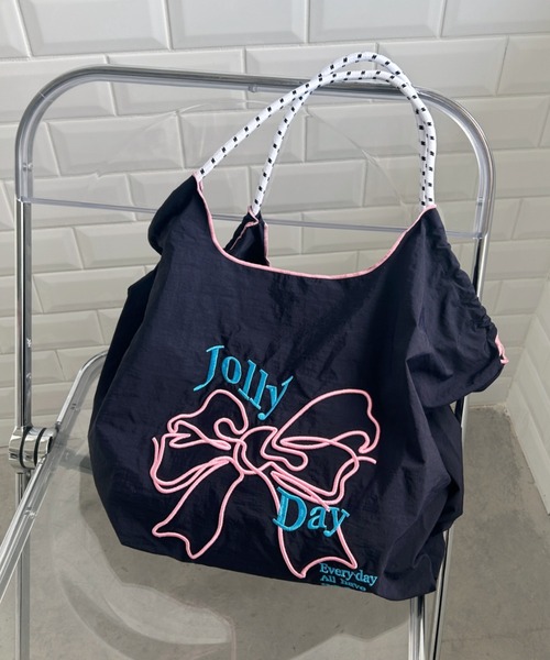 Ｓ★プロフ必読★　リボン刺繍　レッスンバッグ　シューズバッグ　オーダー セール】リボン刺繍トートバッグ（トートバッグ）｜SOLLON