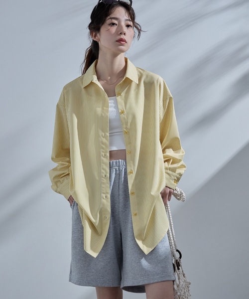 etoll.(エトル)の「オーバーシャツラッシュガード UVカット 夏服(ラッシュガード・レディース・ホワイト/ネイビー系/サックスブルー系/ブラック/イエロー/イエロー系/ブルー/マルチ・M)」の22枚目の写真