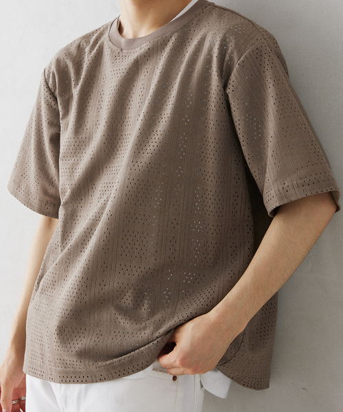 JOURNAL STANDARD relume(ジャーナルスタンダード レリューム)の「RASHELL LACE SQUARE P/O(Tシャツ/カットソー・メンズ・ライトグレー/ライトホワイト/ブラック・MEDIUM/LARGE)」の3枚目の写真