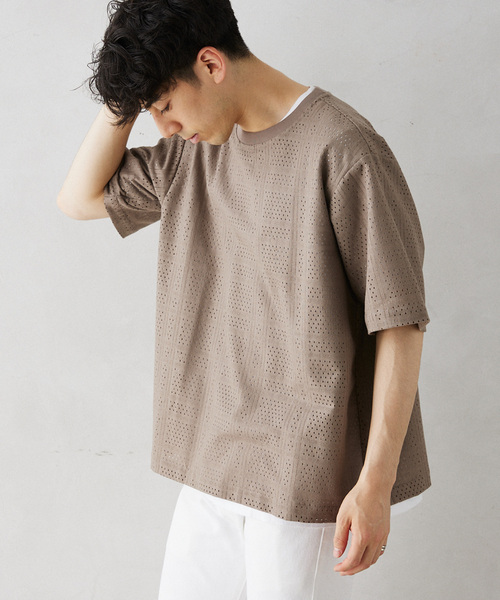 JOURNAL STANDARD relume(ジャーナルスタンダード レリューム)の「RASHELL LACE SQUARE P/O(Tシャツ/カットソー・メンズ・ライトグレー/ライトホワイト/ブラック・MEDIUM/LARGE)」の8枚目の写真