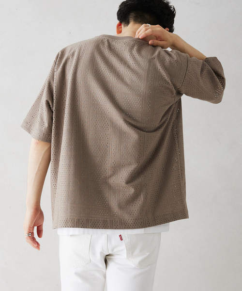 JOURNAL STANDARD relume(ジャーナルスタンダード レリューム)の「RASHELL LACE SQUARE P/O(Tシャツ/カットソー・メンズ・ライトグレー/ライトホワイト/ブラック・MEDIUM/LARGE)」の6枚目の写真