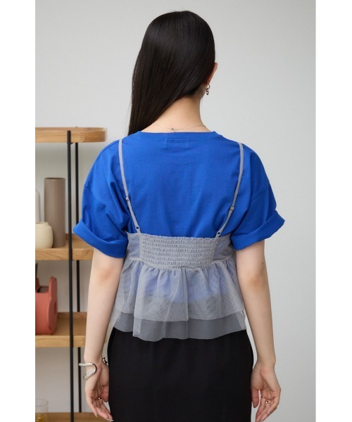 AZUL by moussy（アズールバイマウジー）の「チュールフリルキャミ（キャミソール・レディース・ブラック/アイボリー/グレー・FREE）」の18枚目の写真