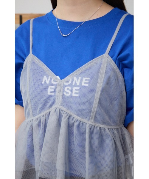 AZUL by moussy（アズールバイマウジー）の「チュールフリルキャミ（キャミソール・レディース・ブラック/アイボリー/グレー・FREE）」の16枚目の写真