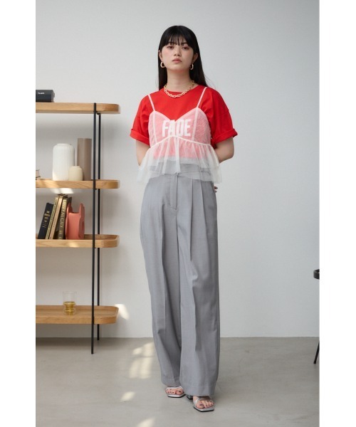 AZUL by moussy（アズールバイマウジー）の「チュールフリルキャミ（キャミソール・レディース・ブラック/アイボリー/グレー・FREE）」の13枚目の写真