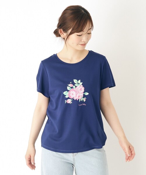 【大人気！接触冷感/4color/Lサイズあり】バンバリー柄 プリントTシャツ（Tシャツ/カットソー）｜LAURA ASHLEY（ローラアシュレイ）