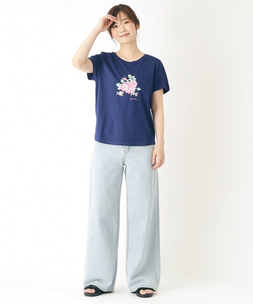 【大人気！接触冷感/4color/Lサイズあり】バンバリー柄 プリントTシャツ（Tシャツ/カットソー）｜LAURA ASHLEY（ローラアシュレイ）