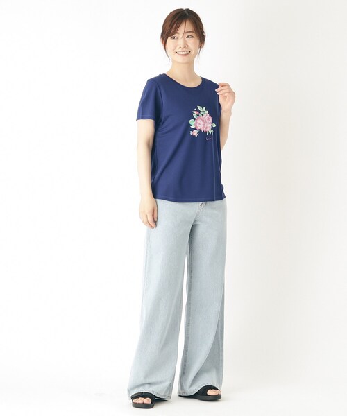 【大人気！接触冷感/4color/Lサイズあり】バンバリー柄 プリントTシャツ（Tシャツ/カットソー）｜LAURA ASHLEY（ローラアシュレイ）