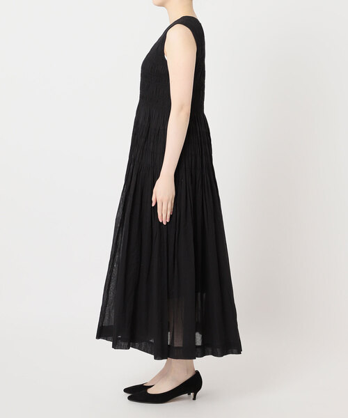 La TOTALITE（ラトータリテ）の「【ne Quittez pas/ヌキテパ 】Shirring Sleeveless Dress（ワンピース・レディース・ピンク/グリーン/ブラック・MEDIUM/SMALL）」の14枚目の写真