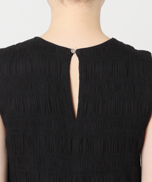 La TOTALITE（ラトータリテ）の「【ne Quittez pas/ヌキテパ 】Shirring Sleeveless Dress（ワンピース・レディース・ピンク/グリーン/ブラック・MEDIUM/SMALL）」の17枚目の写真