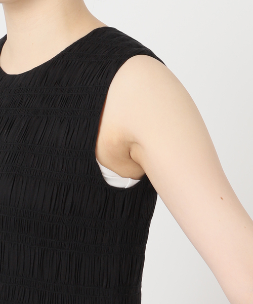La TOTALITE（ラトータリテ）の「【ne Quittez pas/ヌキテパ 】Shirring Sleeveless Dress（ワンピース・レディース・ピンク/グリーン/ブラック・MEDIUM/SMALL）」の18枚目の写真