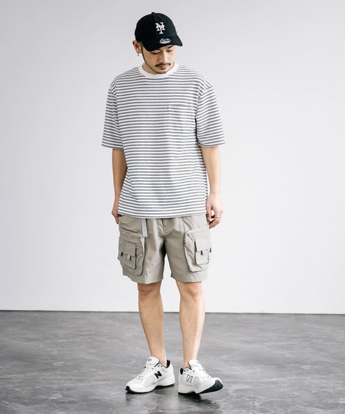 カーゴパンツ　navy 29インチ 色落ちしない＆脅威のストレッチ）大容量カーゴジョガーパンツ