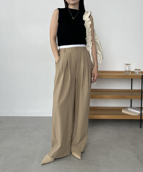 CAPRICIEUX LE'MAGE（カプリシューレマージュ）の「裾リブノースリニット（ニット/セーター・レディース・ベージュ/ホワイト系その他/ブラック・FREE）」の16枚目の写真