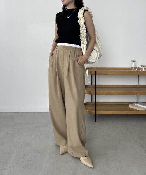 CAPRICIEUX LE'MAGE（カプリシューレマージュ）の「裾リブノースリニット（ニット/セーター・レディース・ベージュ/ホワイト系その他/ブラック・FREE）」の12枚目の写真