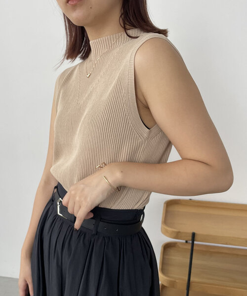 CAPRICIEUX LE'MAGE（カプリシューレマージュ）の「裾リブノースリニット（ニット/セーター・レディース・ベージュ/ホワイト系その他/ブラック・FREE）」の10枚目の写真