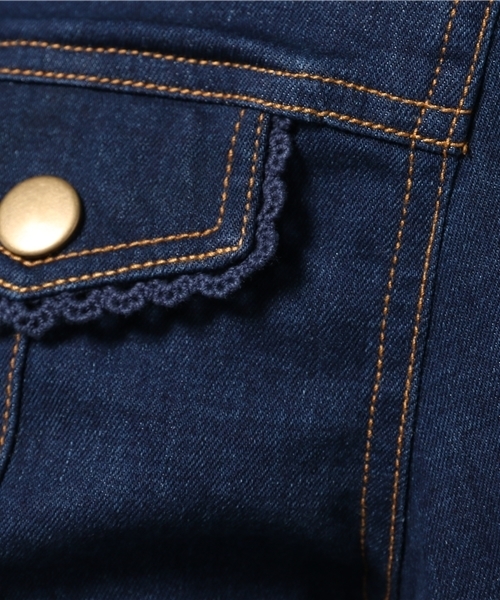 axes femme】ジャケット アウター ジップアップ 編み上げリボン レース レースフリル編上ジャケット | レディース服・レディース