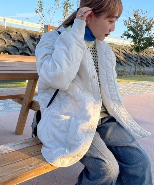 MILITARY（ミリタリー）の「[MILITARY/ミリタリー] 別注 M-65 キルティングライナージャケット（ミリタリージャケット・レディース・アイボリー/ブラック/オリーブ・S/M）」の22枚目の写真