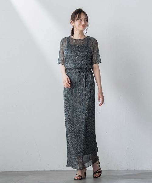LAUTREAMONT(ロートレアモン)の「【一部店舗&WEB限定】ラメシアープリーツ半袖カットソー(Tシャツ/カットソー・レディース・ブラウン/オフホワイト/ブラック・9号)」の8枚目の写真