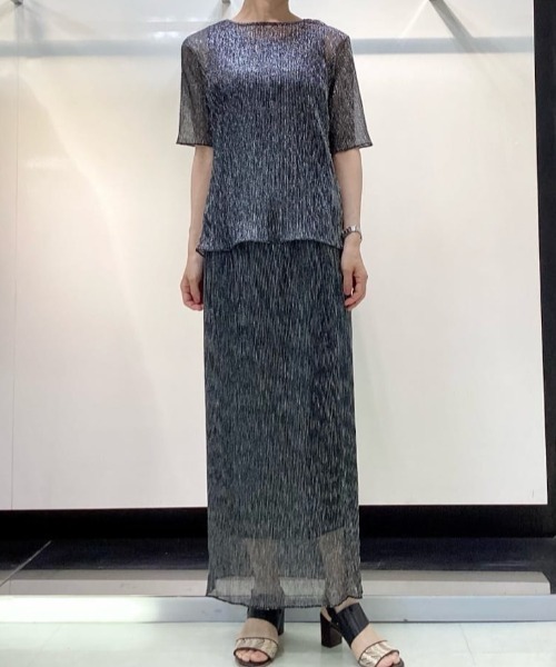 LAUTREAMONT(ロートレアモン)の「【一部店舗&WEB限定】ラメシアープリーツ半袖カットソー(Tシャツ/カットソー・レディース・ブラウン/オフホワイト/ブラック・9号)」の16枚目の写真