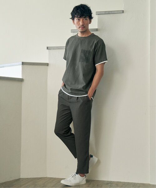 ikka(イッカ)の「【セットアップ対応】イージーケアリネンライクシャツT(Tシャツ/カットソー・メンズ・チャコールグレー/ワイン/グリーン/ネイビー/ベージュ・M/L/XL/S)」の8枚目の写真