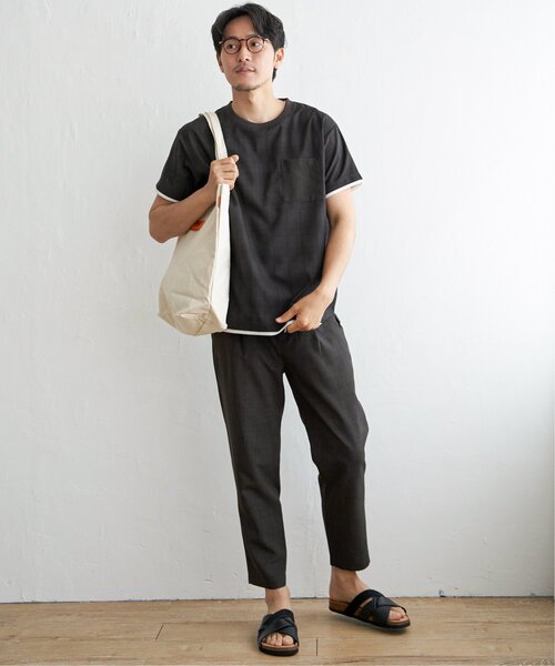 ikka(イッカ)の「【セットアップ対応】イージーケアリネンライクシャツT(Tシャツ/カットソー・メンズ・チャコールグレー/ワイン/グリーン/ネイビー/ベージュ・M/L/XL/S)」の11枚目の写真