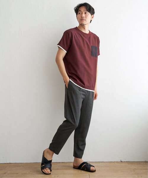 ikka(イッカ)の「【セットアップ対応】イージーケアリネンライクシャツT(Tシャツ/カットソー・メンズ・チャコールグレー/ワイン/グリーン/ネイビー/ベージュ・M/L/XL/S)」の13枚目の写真