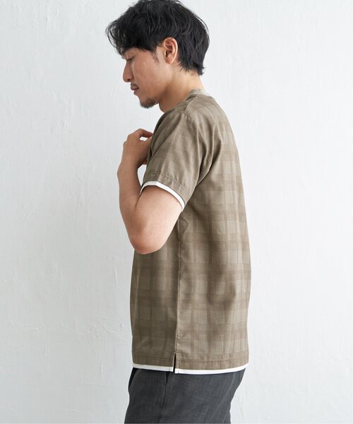 ikka(イッカ)の「【セットアップ対応】イージーケアリネンライクシャツT(Tシャツ/カットソー・メンズ・チャコールグレー/ワイン/グリーン/ネイビー/ベージュ・M/L/XL/S)」の18枚目の写真