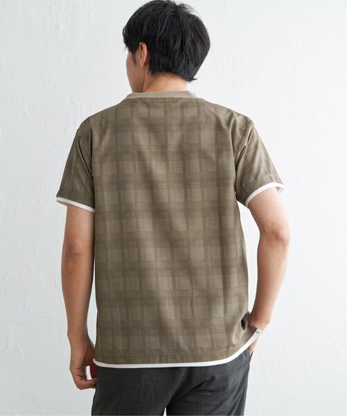 ikka(イッカ)の「【セットアップ対応】イージーケアリネンライクシャツT(Tシャツ/カットソー・メンズ・チャコールグレー/ワイン/グリーン/ネイビー/ベージュ・M/L/XL/S)」の19枚目の写真