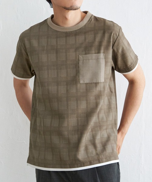 ikka(イッカ)の「【セットアップ対応】イージーケアリネンライクシャツT(Tシャツ/カットソー・メンズ・チャコールグレー/ワイン/グリーン/ネイビー/ベージュ・M/L/XL/S)」の3枚目の写真