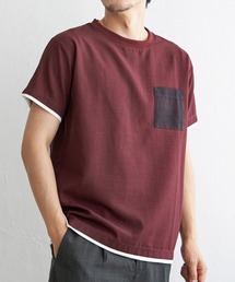 Tシャツ/カットソー（レッド/赤色系・チェック柄）ファッション