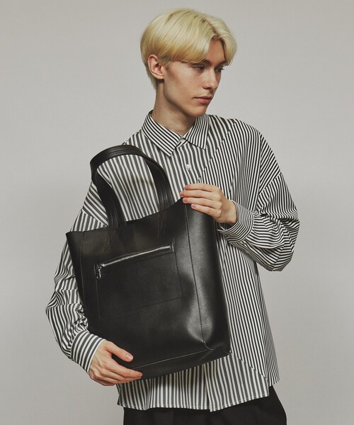 【セール】レザー調バーティカルトートバッグ（トートバッグ）｜tk.TAKEO KIKUCHI（ティーケータケオキクチ）