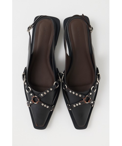 MOUSSY（マウジー）の「HARNESS SLINGBACK ミュール（パンプス