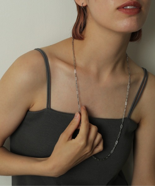 金属アレルギー対応 ロングアズキチェーンネックレス サージカル