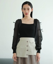 LADYMADE（レディメイド）の「リボンスリーブドッキングニット（ニット/セーター）」