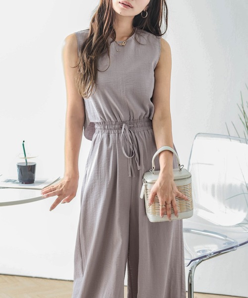 La-gemme(ラジェム)の「バックスリットオールインワン(つなぎ/オールインワン・レディース・ラベンダー/ブルー系その他/オフホワイト/ブラック・M/L)」の14枚目の写真