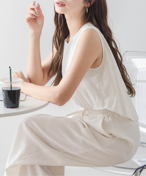 La-gemme(ラジェム)の「バックスリットオールインワン(つなぎ/オールインワン・レディース・ラベンダー/ブルー系その他/オフホワイト/ブラック・M/L)」の20枚目の写真